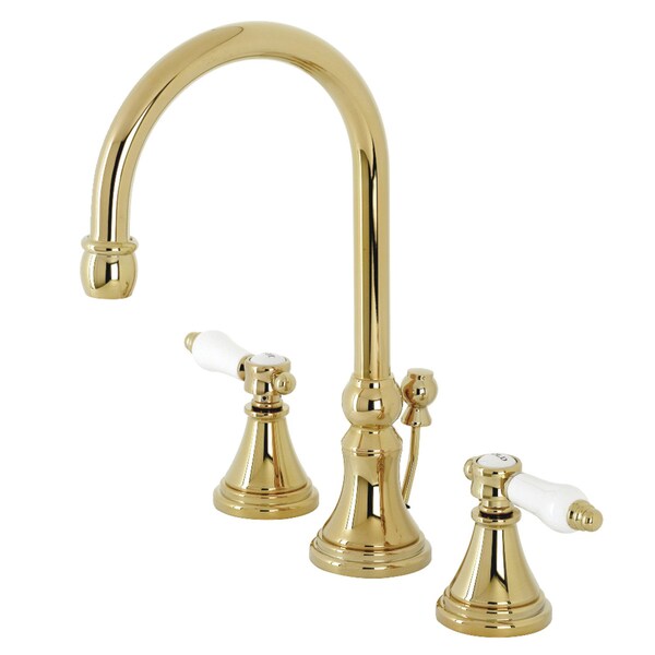 KS2982BPL Bel Air Widespread Bathroom Faucet W/ Brass Pop-Up, Brass